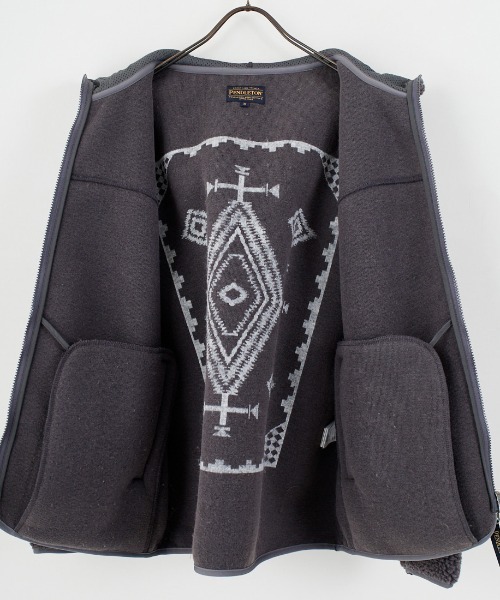 PENDLETON（ペンドルトン）の「[PENDLETON/ペンドルトン] ネイティブ柄 ボアフリース ジップフードジャケット（その他アウター・レディース・グレー/ブラック・L/M）」の11枚目の写真