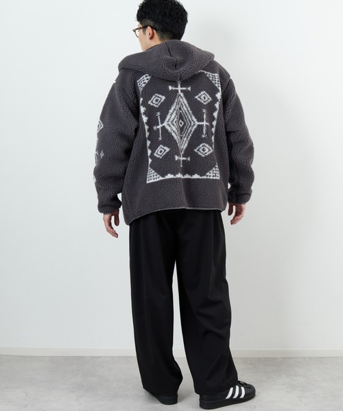 PENDLETON/ペンドルトン] ネイティブ柄 ボアフリース ジップフード