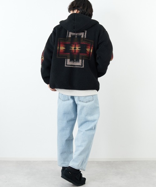PENDLETON/ペンドルトン] ネイティブ柄 ボアフリース ジップフード