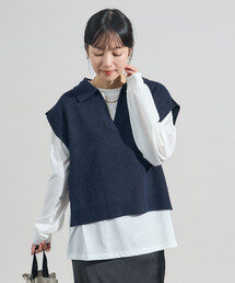 限定展開カラーあり【セットアイテム】スキッパーニットベストセット