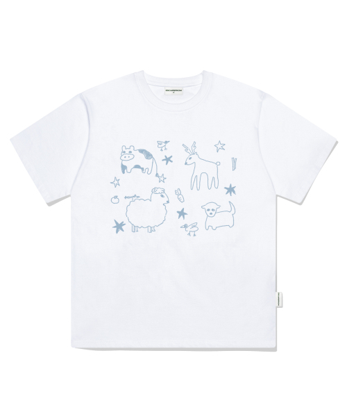 ESCAPEFROM(エスケープフロム)の「アニマルズプリントオーバーサイズ半袖Tシャツホワイト(Tシャツ/カットソー・レディース・その他・SMALL/MEDIUM/LARGE)」の2枚目の写真