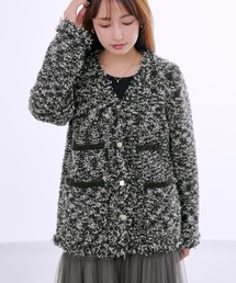 ツイードニット カーディガン ジャケット」に該当するファッション通販