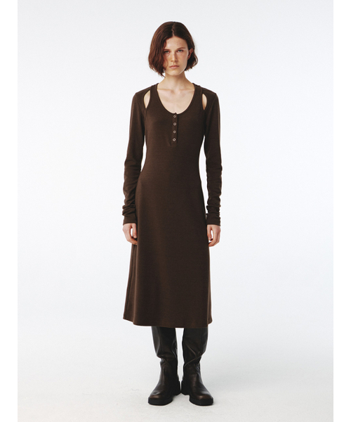 Kijun(キジュン)の「Raglan Cut Jersey Dress Brown(ワンピース・レディース・その他・SMALL/MEDIUM)」の1枚目の写真