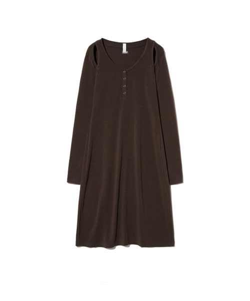 Kijun(キジュン)の「Raglan Cut Jersey Dress Brown(ワンピース・レディース・その他・SMALL/MEDIUM)」の2枚目の写真
