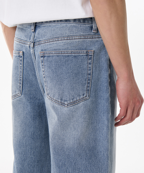 MUSINSA STANDARD（ムシンサスタンダード）の「カモンブラシ ワイドデニムパンツ [ライトインディゴ]（デニムパンツ・メンズ・その他・42/36/34/32/30/31/33/26/27/28/29/40/38）」の7枚目の写真