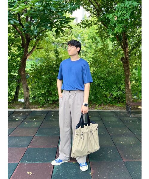 MUSINSA STANDARD（ムシンサスタンダード）の「スーピマリラックスドクルーネックTシャツ[ミッドナイトブルー]（Tシャツ/カットソー・メンズ・その他・SMALL/MEDIUM/LARGE/X-LARGE/XX-LARGE）」の7枚目の写真