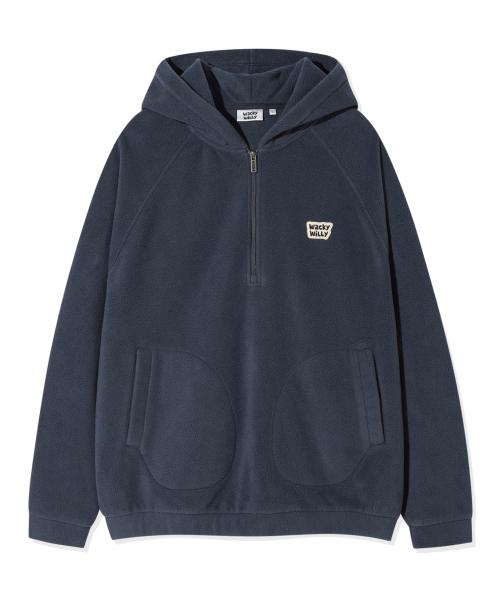 Wacky WiLLy(ワッキーウィリー)の「フリースフードハーフジップネイビー(パーカー・レディース・その他・SMALL/MEDIUM/LARGE/X-LARGE)」の1枚目の写真