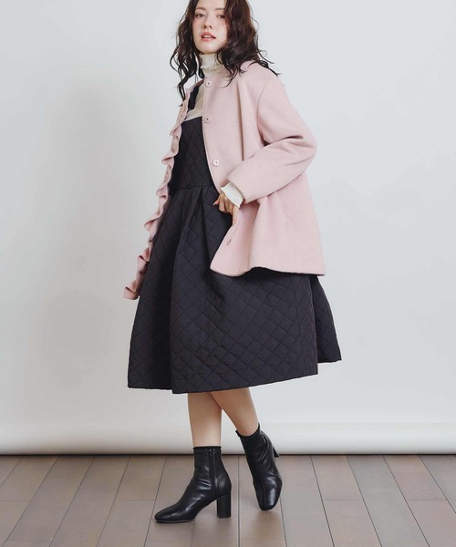 PICCIN PERLA（ピッチンペルラ）の「キルティングリボンミニワンピース（ワンピース・レディース・ブラック/オフホワイト・M）」の15枚目の写真