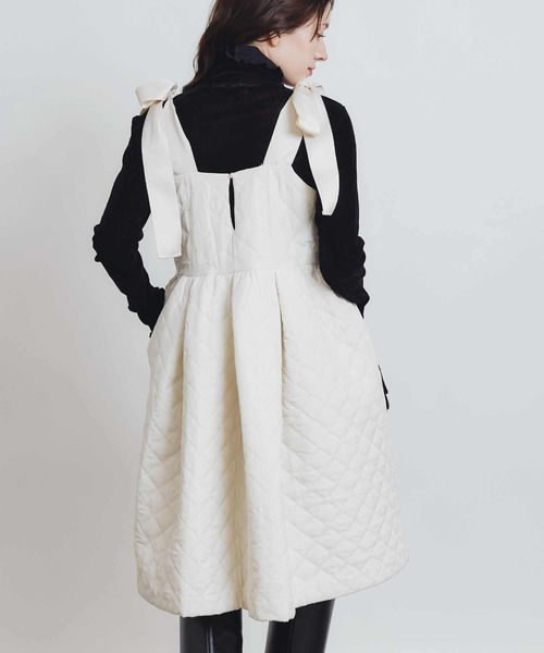 PICCIN PERLA（ピッチンペルラ）の「キルティングリボンミニワンピース（ワンピース・レディース・ブラック/オフホワイト・M）」の18枚目の写真