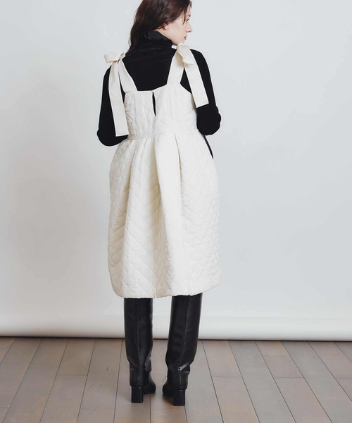 PICCIN PERLA（ピッチンペルラ）の「キルティングリボンミニワンピース（ワンピース・レディース・ブラック/オフホワイト・M）」の22枚目の写真