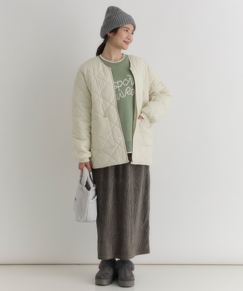 Right-on（ライトオン）の「【HONEYSUCKLE ROSE】中綿キルティングジャケット (軽量 / 保温性 / リラックススタイリング)（ミリタリージャケット・レディース・オフホワイト/ブラック/オリーブ・M/L）」の10枚目の写真