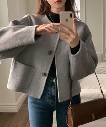 STAY MOTION | 【WEB限定】ノーカラーショート丈コート［韓国ファッション カジュアル］≪AW新作≫(その他アウター)