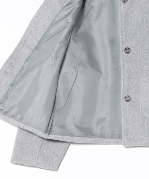 STAY MOTION（ステイモーション）の「【WEB限定】ノーカラーショート丈コート［韓国ファッション カジュアル］（その他アウター・レディース・アイボリー/グレー・L/M）」の13枚目の写真