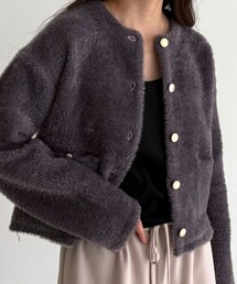 fredy emue | シャギー裏配色ジャケットカーディガン(カーディガン/ボレロ)
