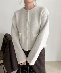 fredy emue | シャギー裏配色ジャケットカーディガン(カーディガン/ボレロ)