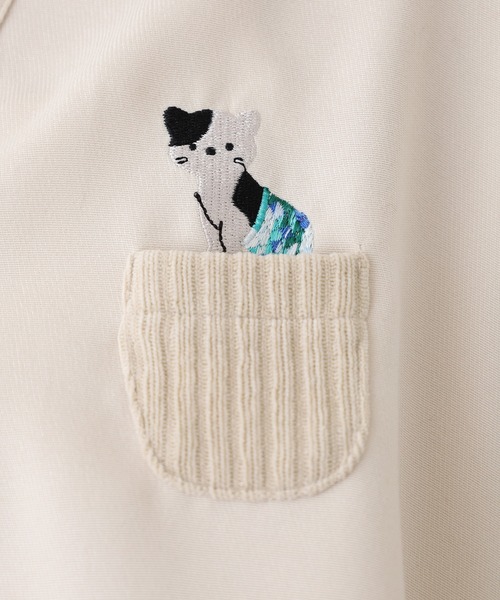 Quelle Chance(ケルシャンス)の「靴下猫刺繍タックシャツ(シャツ/ブラウス・レディース・チャコールグレー/グリーン/キナリ・M/L)」の20枚目の写真