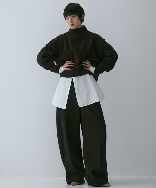 STUDIOUS（ステュディオス）の「【STUDIOUS/ステュディオス】Merino Wool Turtle Neck Knit/メリノウールタートルネックニット（ニット/セーター・レディース・ダークブラウン/レッド/ミント・FREE）」の4枚目の写真