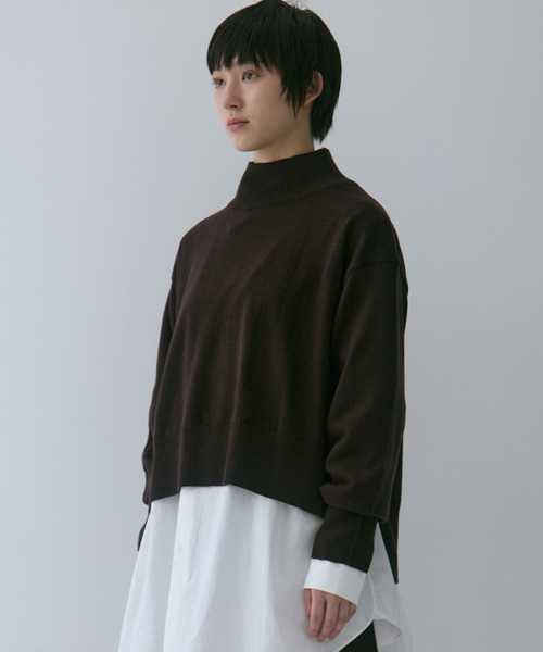 STUDIOUS（ステュディオス）の「【STUDIOUS/ステュディオス】Merino Wool Turtle Neck Knit/メリノウールタートルネックニット（ニット/セーター・レディース・ダークブラウン/レッド/ミント・FREE）」の9枚目の写真