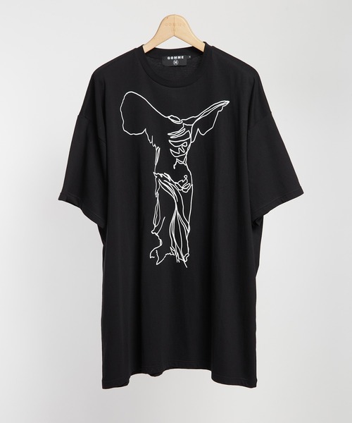 GOMME HOMME(ゴムオム)の「ニケプリントロングT(Tシャツ/カットソー・メンズ・ブラック/ホワイト・MEDIUM)」の1枚目の写真
