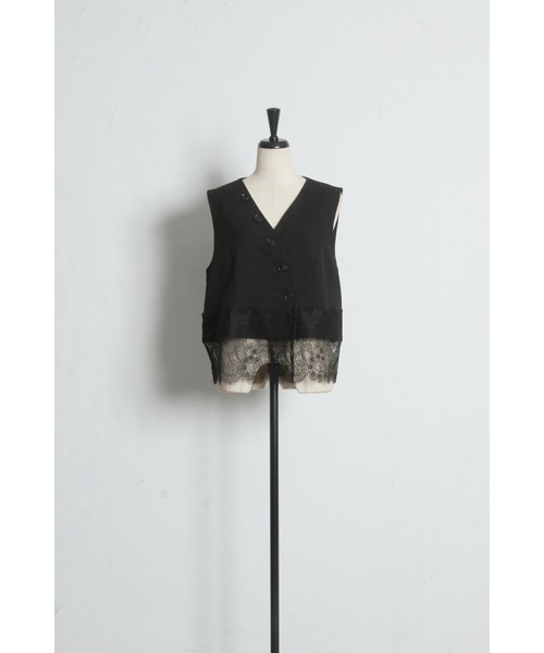 ARVELLIA(アルベリア)の「LACE EDGE VEST(ベスト・レディース・ブラック/ストライプ・M)」の14枚目の写真