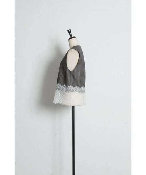 ARVELLIA(アルベリア)の「LACE EDGE VEST(ベスト・レディース・ブラック/ストライプ・M)」の16枚目の写真