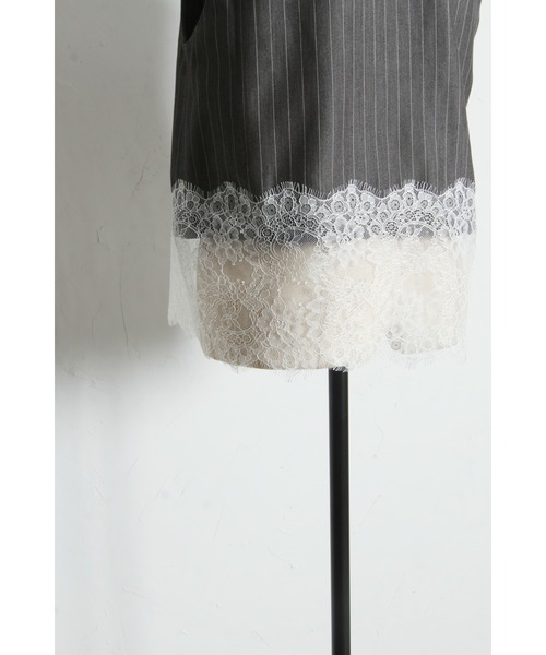 ARVELLIA(アルベリア)の「LACE EDGE VEST(ベスト・レディース・ブラック/ストライプ・M)」の18枚目の写真