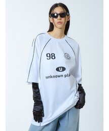 ルーズフィットナグランサッカージャージホワイト