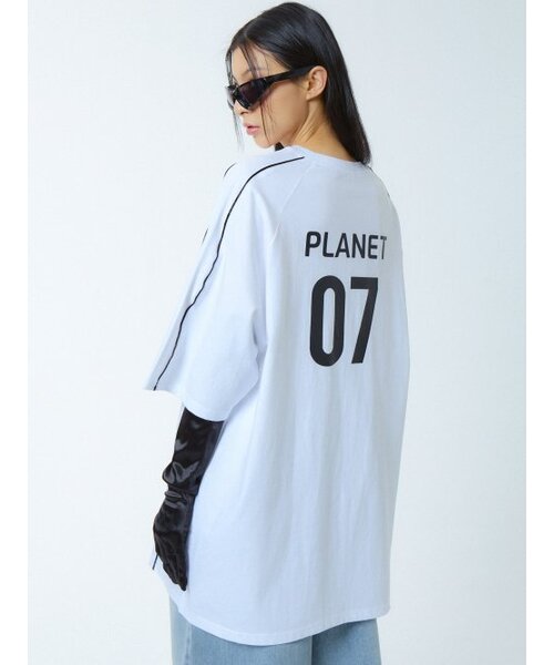 UNKNOWN PLANET（アンノウンプラネット）の「ルーズフィットナグランサッカージャージホワイト（Tシャツ/カットソー・レディース・その他・FREE）」の4枚目の写真