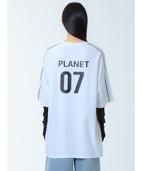 UNKNOWN PLANET（アンノウンプラネット）の「ルーズフィットナグランサッカージャージホワイト（Tシャツ/カットソー・レディース・その他・FREE）」の5枚目の写真