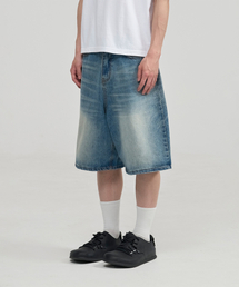 JUAN HOMME（ジュアンオム）の「ウォッシュドバミューダデニムパンツ（ブルー）（デニムパンツ）」