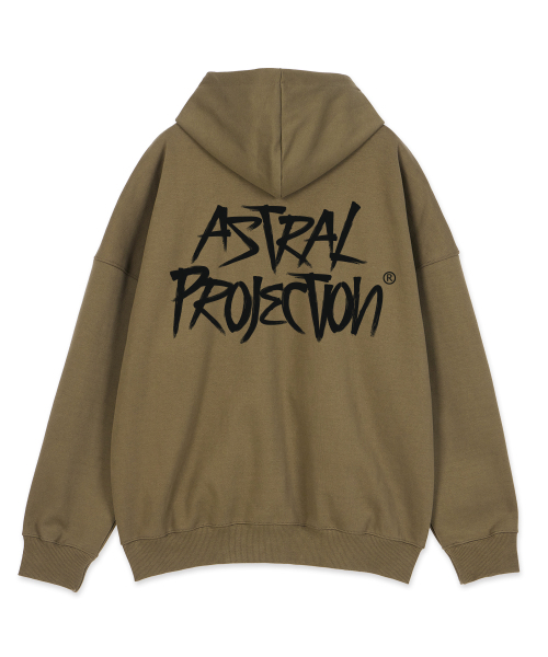 ASTRAL PROJECTION(アストラルプロジェクション)の「グラフィティレタリングオーバーサイズワイドショルダーフードジップアップ_グリーンブラウン(パーカー・メンズ・その他・SMALL/MEDIUM/LARGE/X-LARGE)」の6枚目の写真