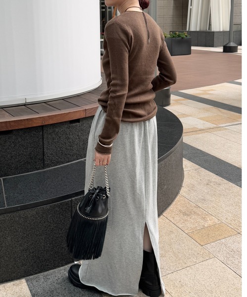 FMiBL（ファミル）の「SELECT by CREAM　レイヤードリブニット（ニット/セーター・レディース・チャコールグレー/ブラウン/ブラック・FREE）」の15枚目の写真