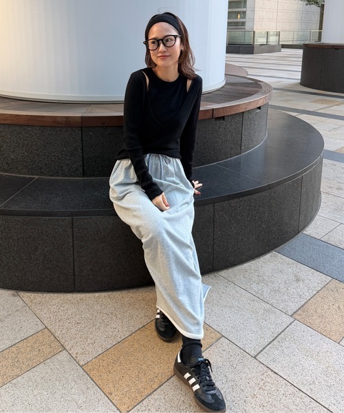 FMiBL（ファミル）の「SELECT by CREAM　レイヤードリブニット（ニット/セーター・レディース・チャコールグレー/ブラウン/ブラック・FREE）」の19枚目の写真