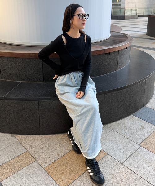 FMiBL（ファミル）の「SELECT by CREAM　レイヤードリブニット（ニット/セーター・レディース・チャコールグレー/ブラウン/ブラック・FREE）」の20枚目の写真