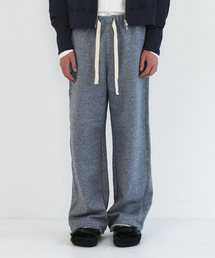 NOISE TEXTURE COTTON LOUNGE PANTS - NAVY