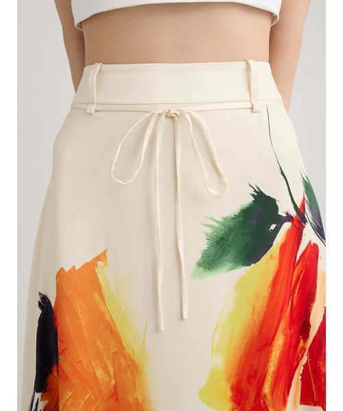 MIESROHE（ミースロエ）の「ベルテッドナロースカート（スカート・レディース・ブラック/アイボリー・1/0）」の9枚目の写真