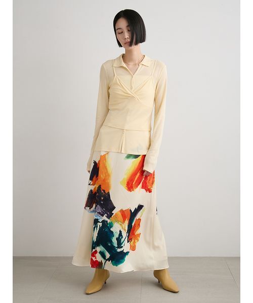 MIESROHE（ミースロエ）の「ベルテッドナロースカート（スカート・レディース・ブラック/アイボリー・1/0）」の15枚目の写真