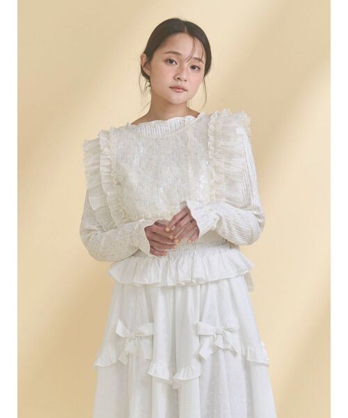 merry jenny(メリージェニー)の「frillfrill スパンコールカラー(付け襟・レディース・オフホワイト/ライトブルー/アイボリー・FREE)」の12枚目の写真