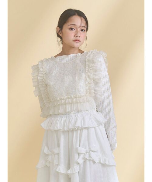 merry jenny(メリージェニー)の「frillfrill スパンコールカラー(付け襟・レディース・オフホワイト/ライトブルー/アイボリー・FREE)」の13枚目の写真