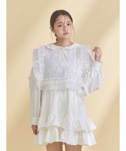 merry jenny(メリージェニー)の「frillfrill スパンコールカラー(付け襟・レディース・オフホワイト/ライトブルー/アイボリー・FREE)」の17枚目の写真