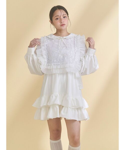 merry jenny(メリージェニー)の「frillfrill スパンコールカラー(付け襟・レディース・オフホワイト/ライトブルー/アイボリー・FREE)」の18枚目の写真