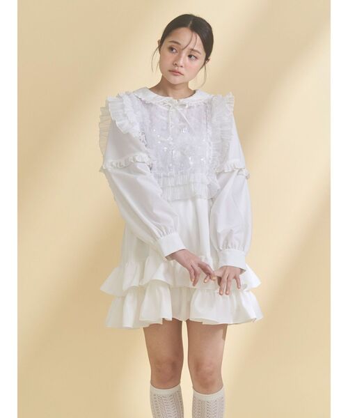 merry jenny(メリージェニー)の「frillfrill スパンコールカラー(付け襟・レディース・オフホワイト/ライトブルー/アイボリー・FREE)」の19枚目の写真