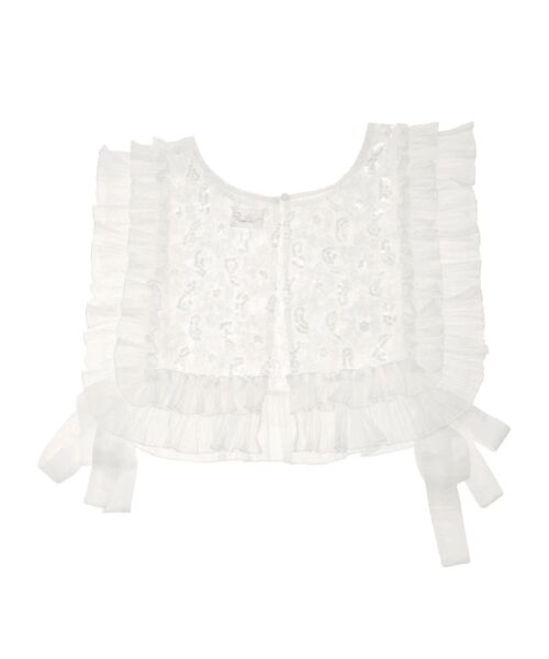 merry jenny(メリージェニー)の「frillfrill スパンコールカラー(付け襟・レディース・オフホワイト/ライトブルー/アイボリー・FREE)」の4枚目の写真