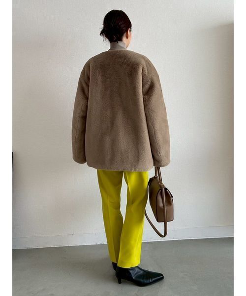 Mila Owen(ミラオーウェン)の「【NEW YEAR'S SPECIAL ITEM】リバーシブルエコファージャケット(ブルゾン・レディース・ベージュ/ライム/ブラウン・0/1)」の16枚目の写真