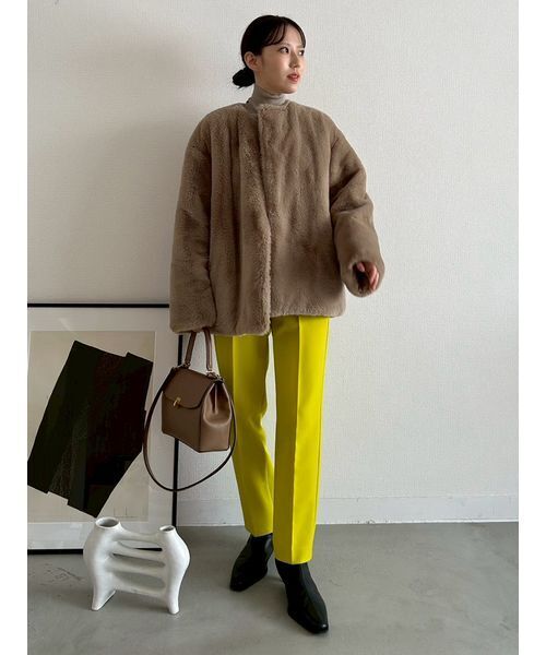 Mila Owen(ミラオーウェン)の「【NEW YEAR'S SPECIAL ITEM】リバーシブルエコファージャケット(ブルゾン・レディース・ベージュ/ライム/ブラウン・0/1)」の17枚目の写真