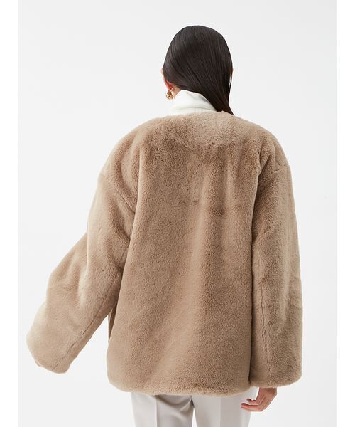 Mila Owen(ミラオーウェン)の「【NEW YEAR'S SPECIAL ITEM】リバーシブルエコファージャケット(ブルゾン・レディース・ベージュ/ライム/ブラウン・0/1)」の20枚目の写真