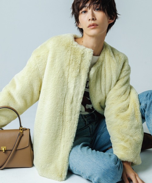 Mila Owen(ミラオーウェン)の「【NEW YEAR'S SPECIAL ITEM】リバーシブルエコファージャケット(ブルゾン・レディース・ベージュ/ライム/ブラウン・0/1)」の3枚目の写真