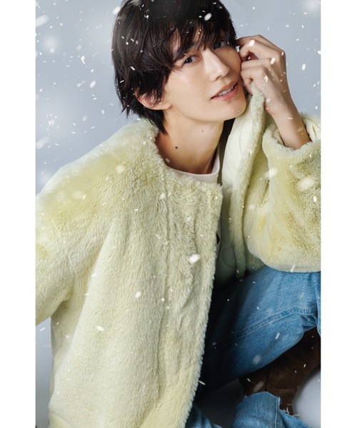 Mila Owen(ミラオーウェン)の「【NEW YEAR'S SPECIAL ITEM】リバーシブルエコファージャケット(ブルゾン・レディース・ベージュ/ライム/ブラウン・0/1)」の4枚目の写真