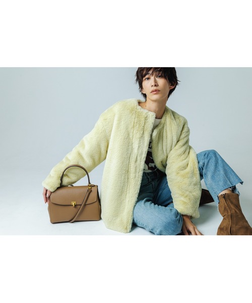 Mila Owen(ミラオーウェン)の「【NEW YEAR'S SPECIAL ITEM】リバーシブルエコファージャケット(ブルゾン・レディース・ベージュ/ライム/ブラウン・0/1)」の5枚目の写真