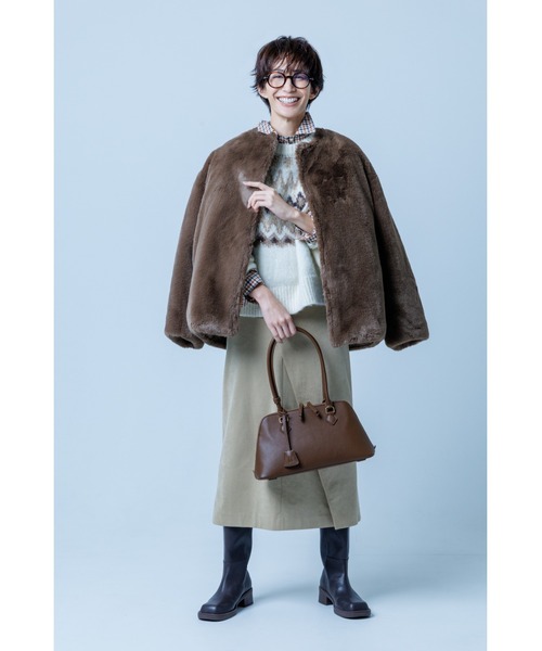 Mila Owen(ミラオーウェン)の「【NEW YEAR'S SPECIAL ITEM】リバーシブルエコファージャケット(ブルゾン・レディース・ベージュ/ライム/ブラウン・0/1)」の7枚目の写真